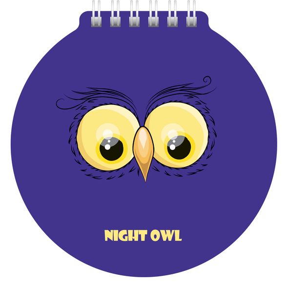 Блокнот 60л А6ф 80г/кв.м с фигурной высечкой на гребне -Night owl- , 